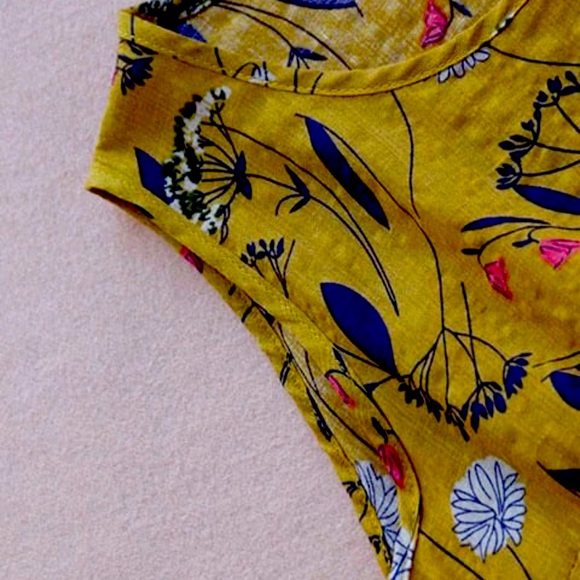 🎉🥳HP🥳🎉Golden Floral Drawstring Tank Dress - Picture 4 of 7